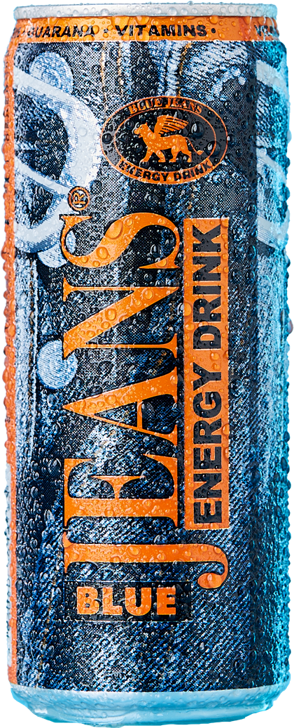 Blue Jeans Energy Drink can